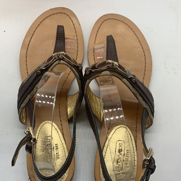 Coach Sammy Brown Logo Thong Sandal Sz 8M. FFT0535B - Picture 7 of 10